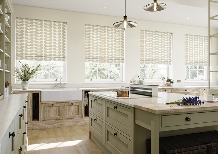 Orla Kiely Two Colour Stem, Warm Grey - Roman Blind - Image 6